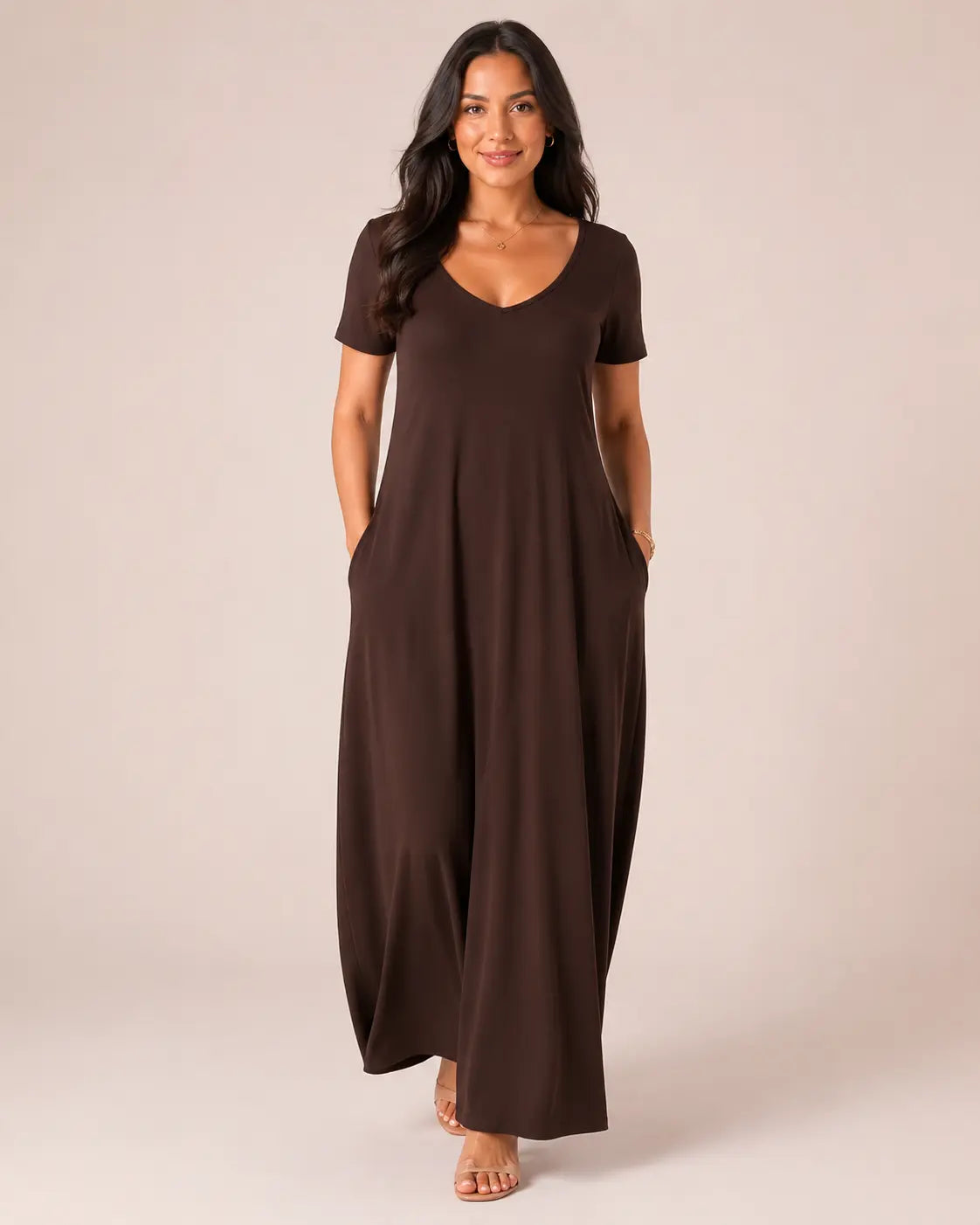 SALAZIA Women's Short Sleeve Round Neck Casual Dresses