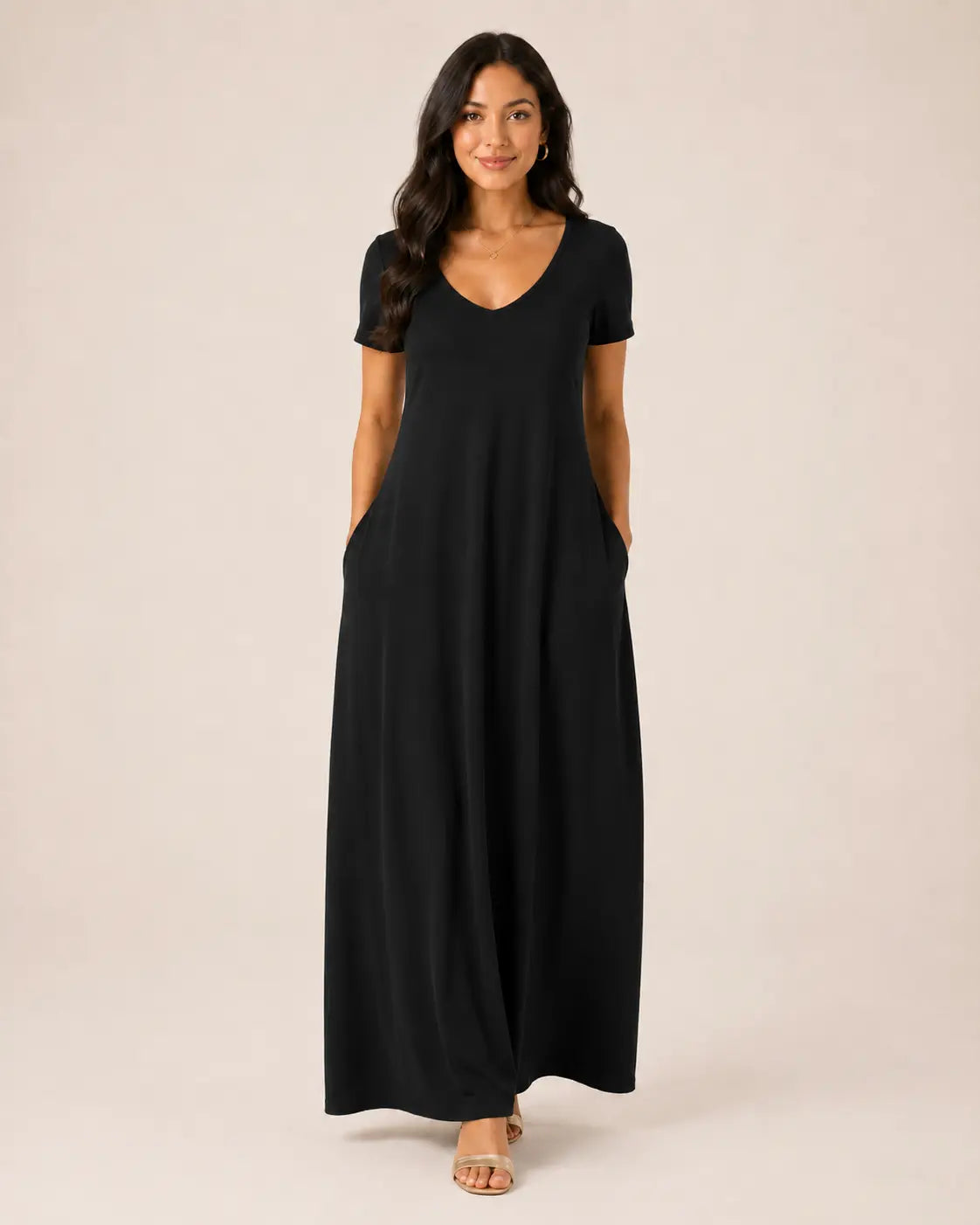 SALAZIA Women's Short Sleeve Round Neck Casual Dresses