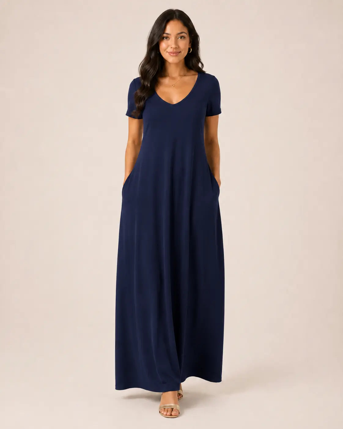 SALAZIA Women's Short Sleeve Round Neck Casual Dresses