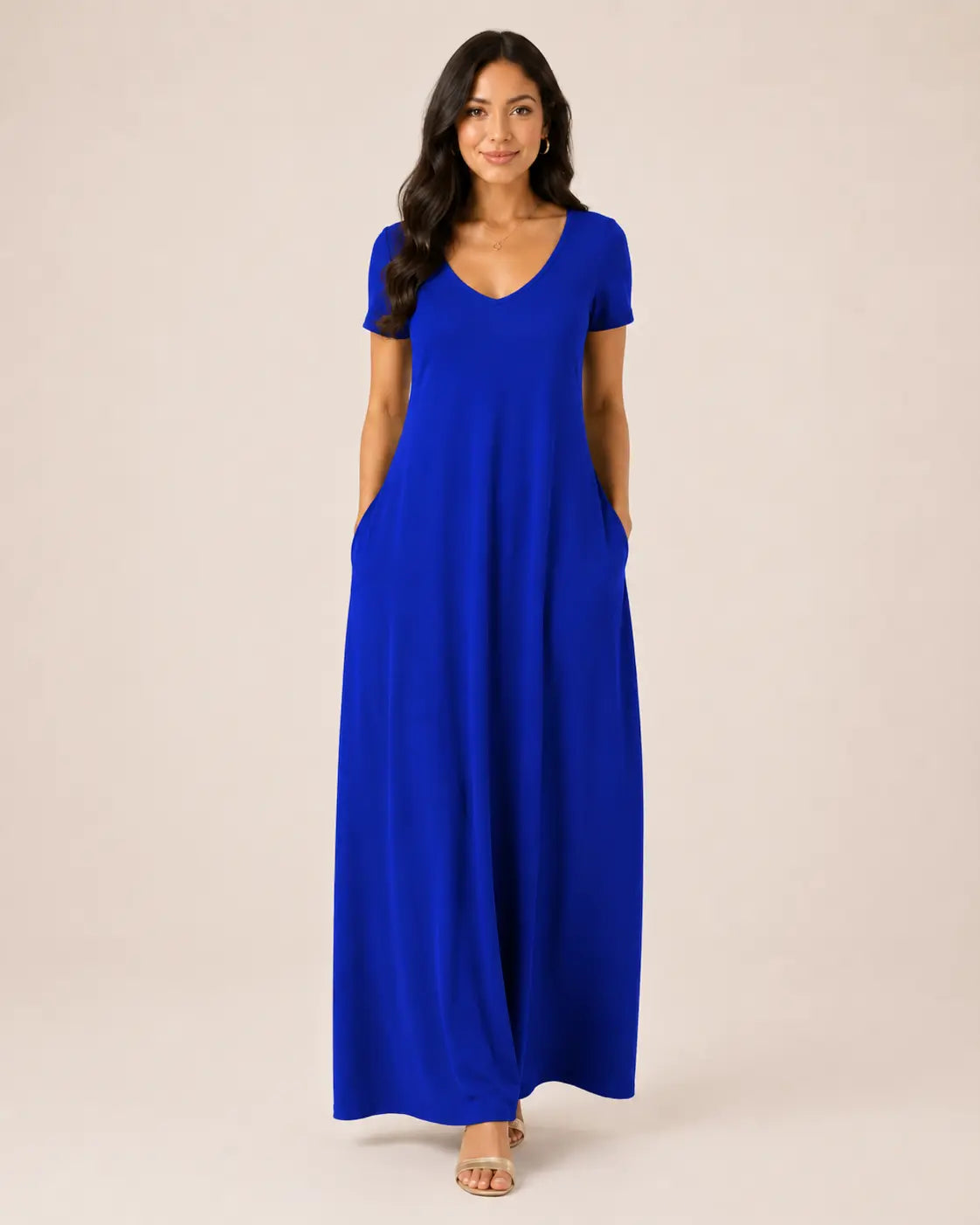 SALAZIA Women's Short Sleeve Round Neck Casual Dresses