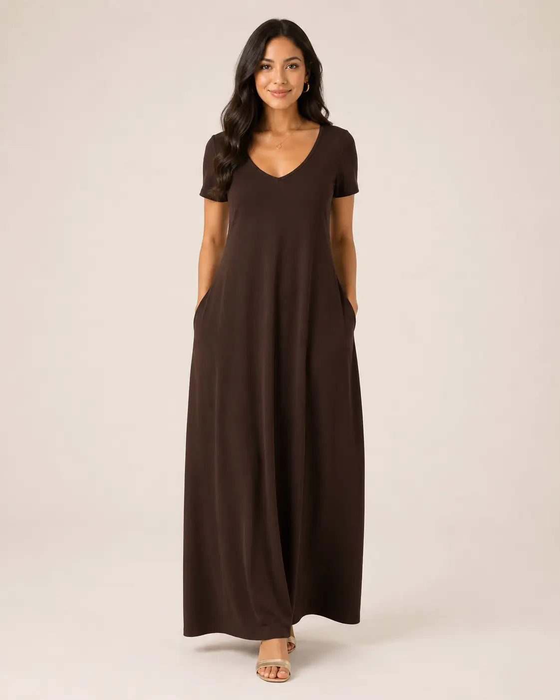 SALAZIA Women's Short Sleeve Round Neck Casual Dresses