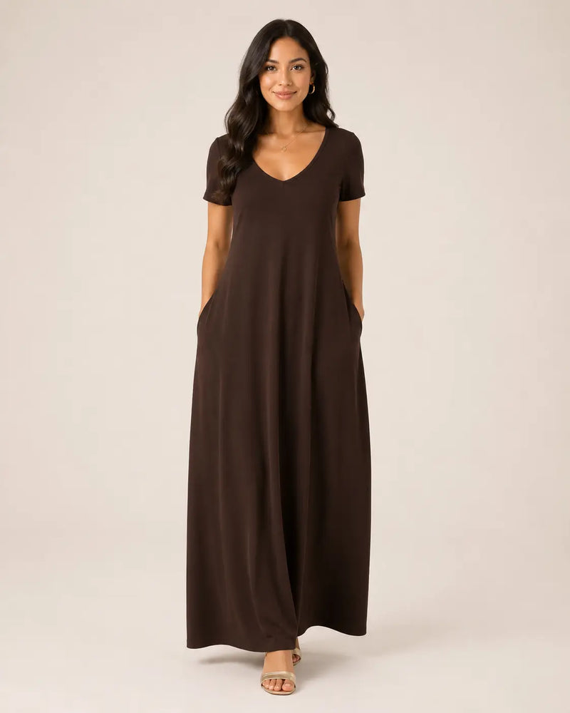 SALAZIA Women's Short Sleeve Round Neck Casual Dresses