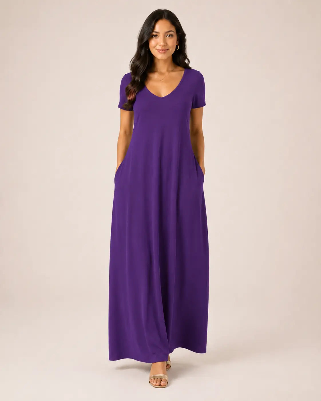 SALAZIA Women's Short Sleeve Round Neck Casual Dresses