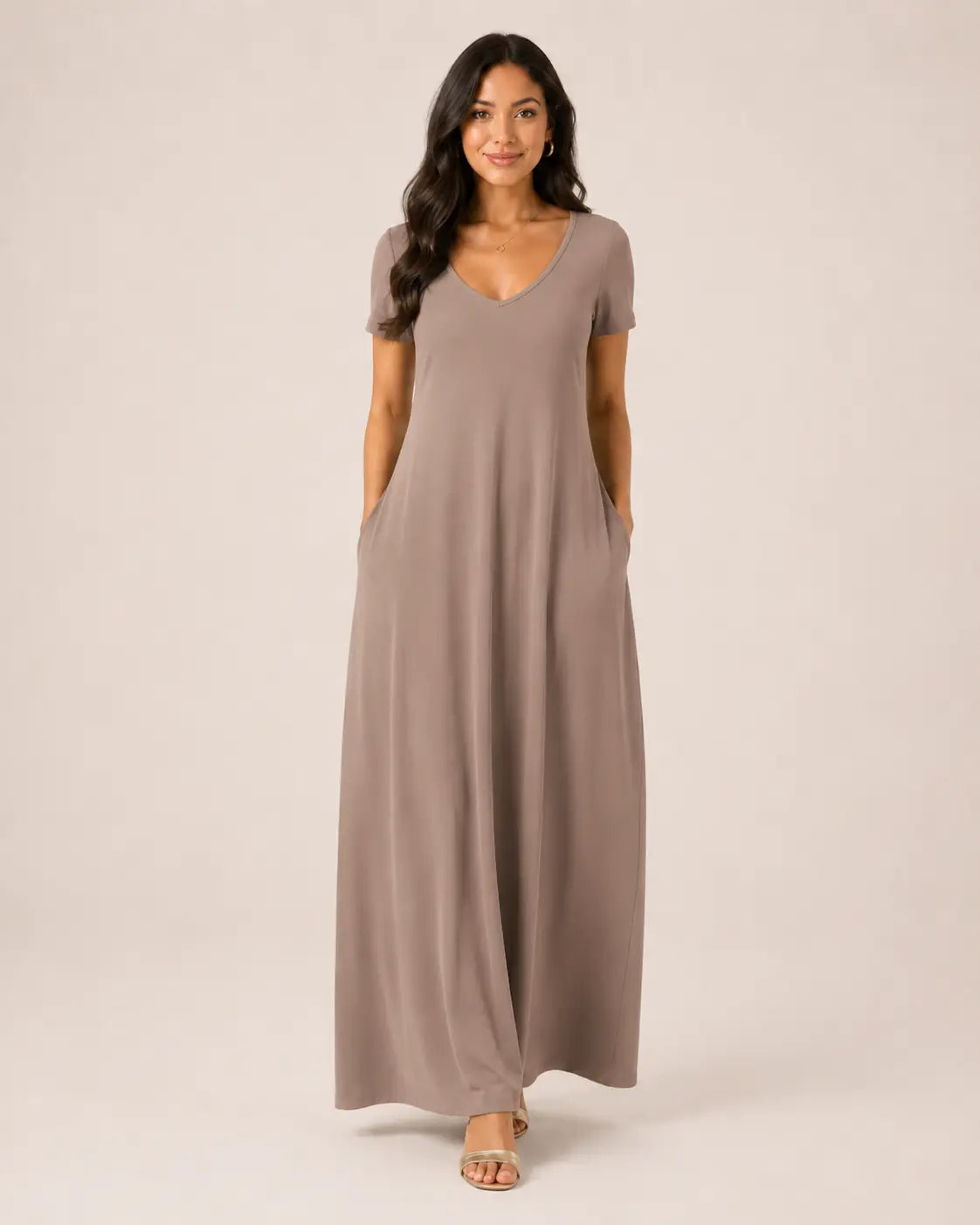 SALAZIA Women's Short Sleeve Round Neck Casual Dresses
