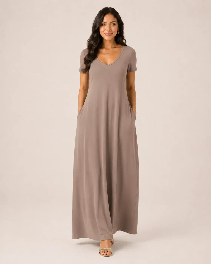 SALAZIA Women's Short Sleeve Round Neck Casual Dresses