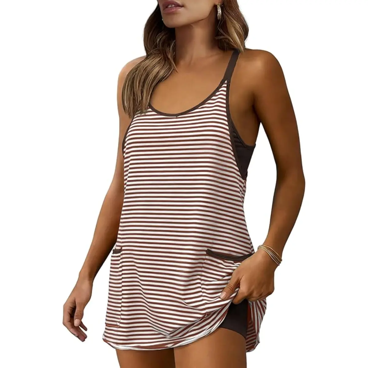 SALAZIA Women's Striped Romper Dresses