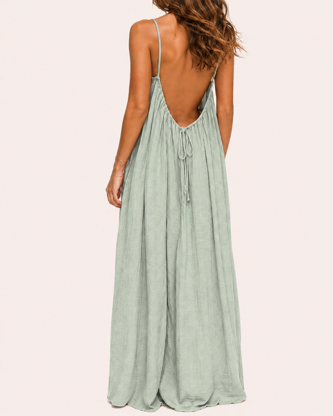 SALAZIA Women's Solid Color Sleeveless Cami Lounge Maxi Sleepwear Dress