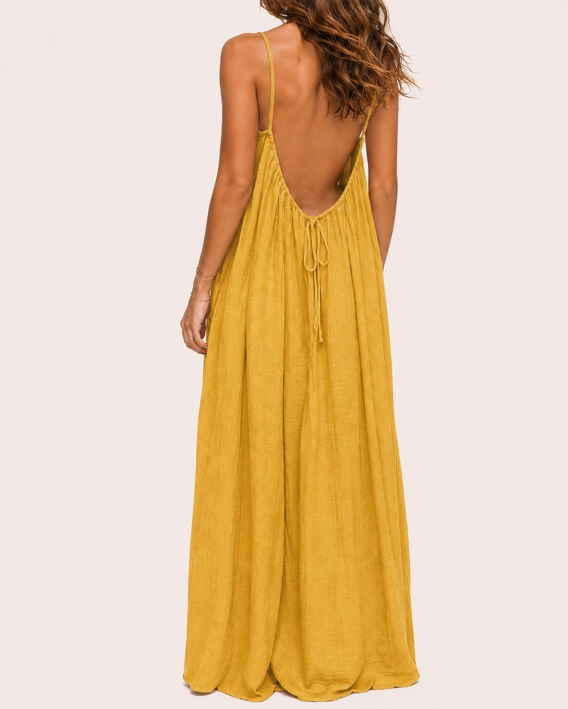 SALAZIA Women's Solid Color Sleeveless Cami Lounge Maxi Sleepwear Dress