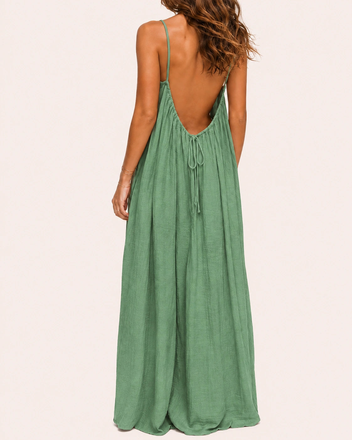 SALAZIA Women's Solid Color Sleeveless Cami Lounge Maxi Sleepwear Dress