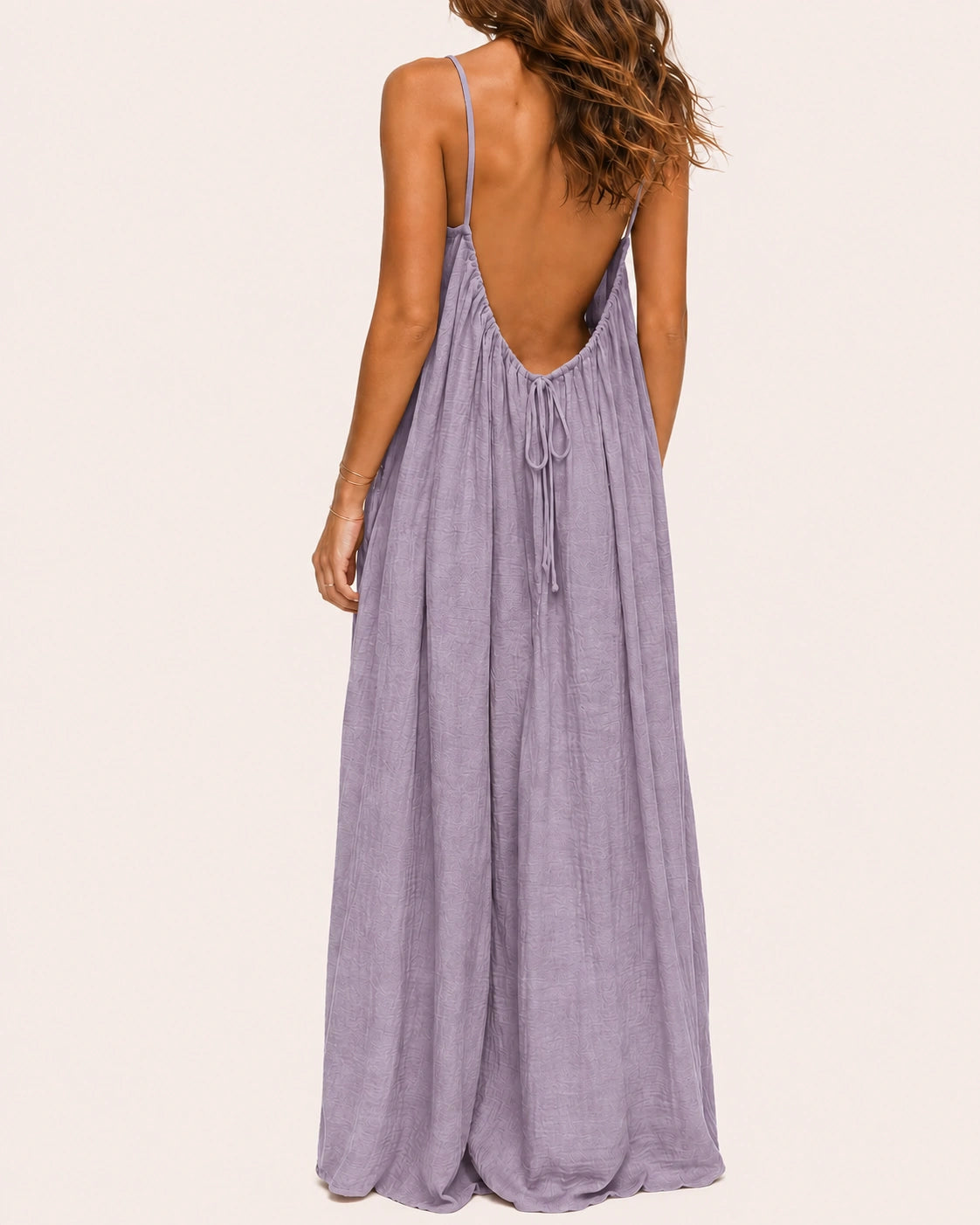 SALAZIA Women's Solid Color Sleeveless Cami Lounge Maxi Sleepwear Dress