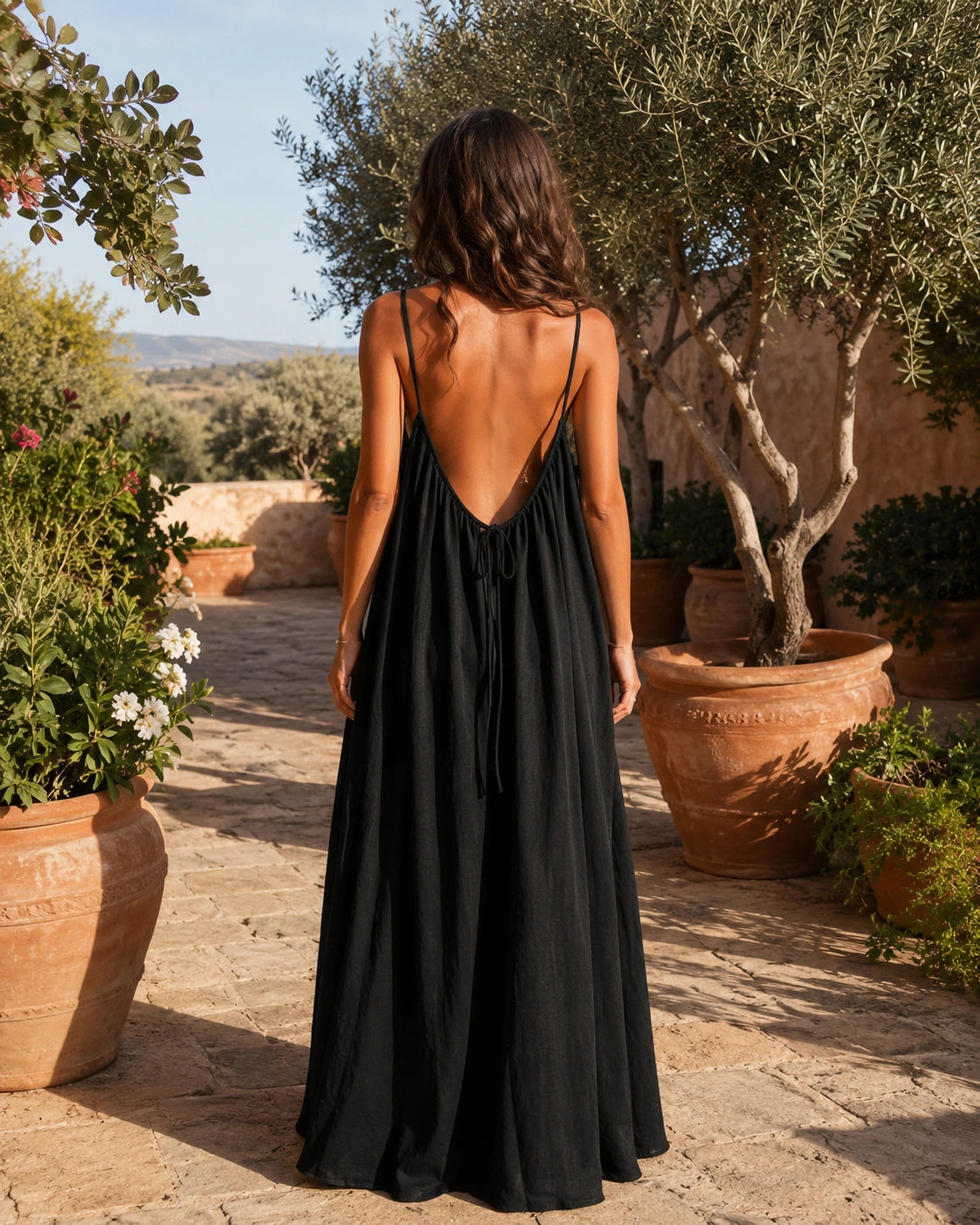 SALAZIA Women's Solid Color Sleeveless Cami Lounge Maxi Sleepwear Dress