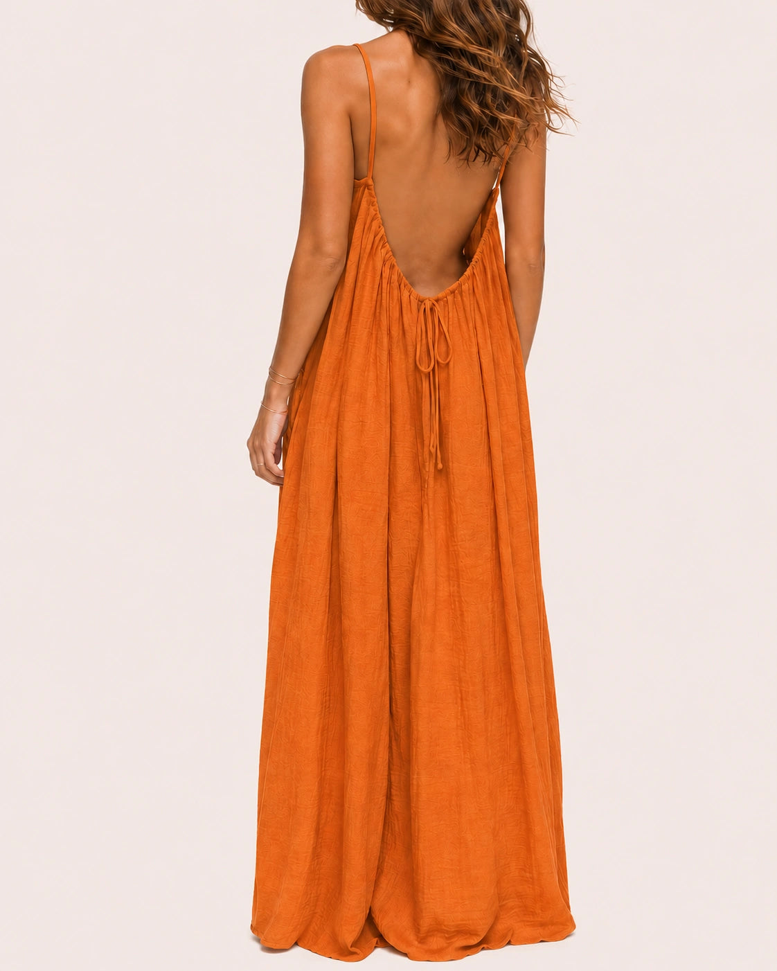 SALAZIA Women's Solid Color Sleeveless Cami Lounge Maxi Sleepwear Dress