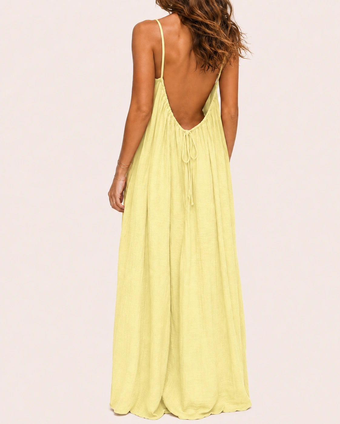 SALAZIA Women's Solid Color Sleeveless Cami Lounge Maxi Sleepwear Dress