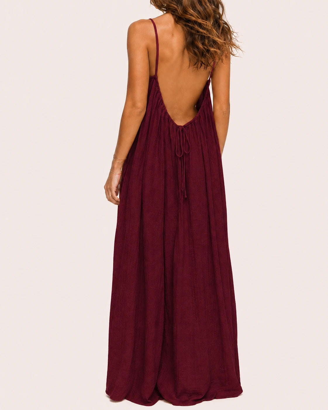 SALAZIA Women's Solid Color Sleeveless Cami Lounge Maxi Sleepwear Dress