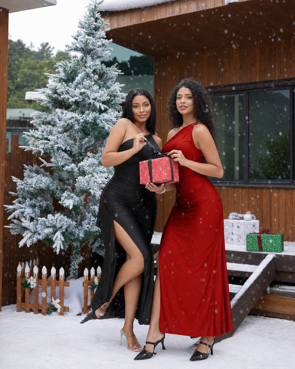 SALAZIA Women's One Shoulder Satin High Split Cocktail Maxi Formal Dresses