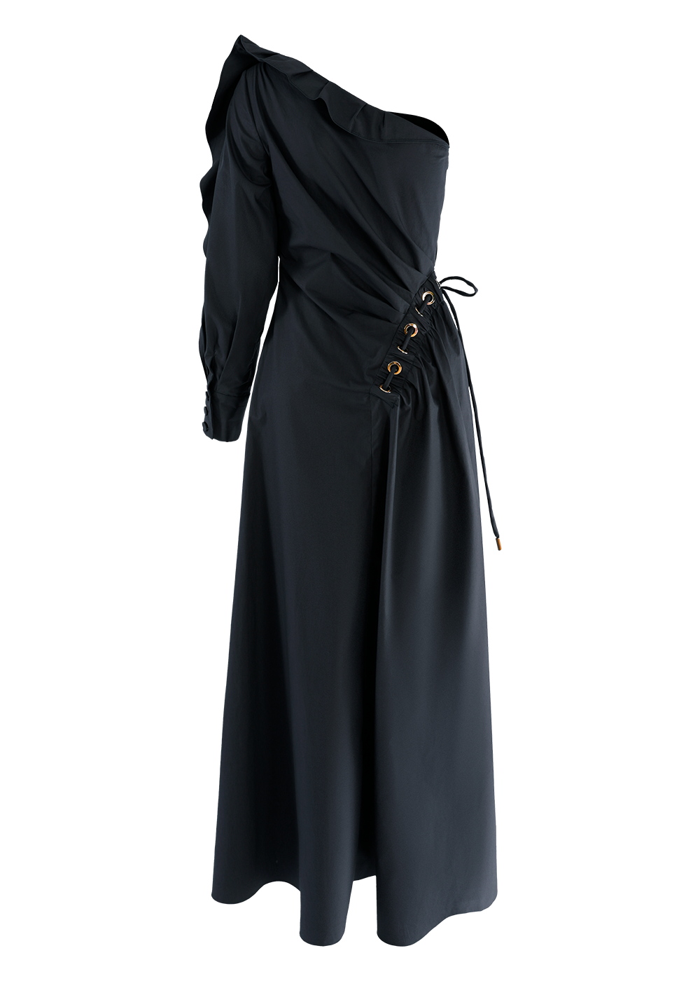 SALAZIA Midnight Blue Cotton Asymmetric Dresses