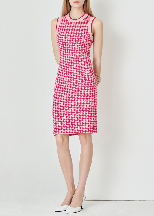 SALAZIA Berry Check Viscose Knit Dresses