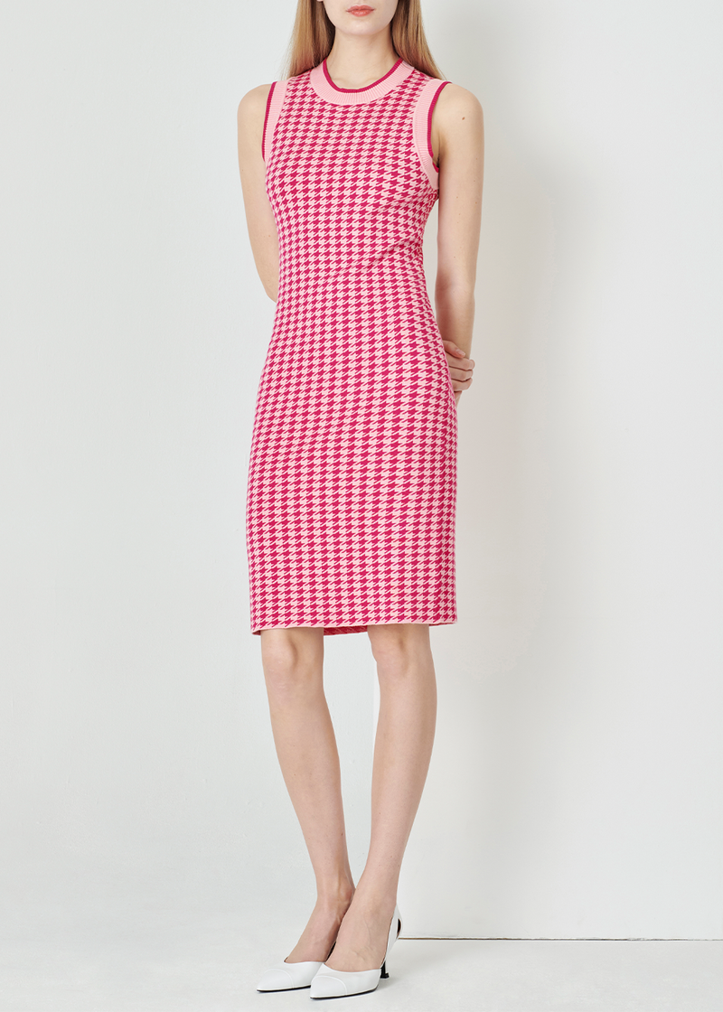SALAZIA Berry Check Viscose Knit Dresses