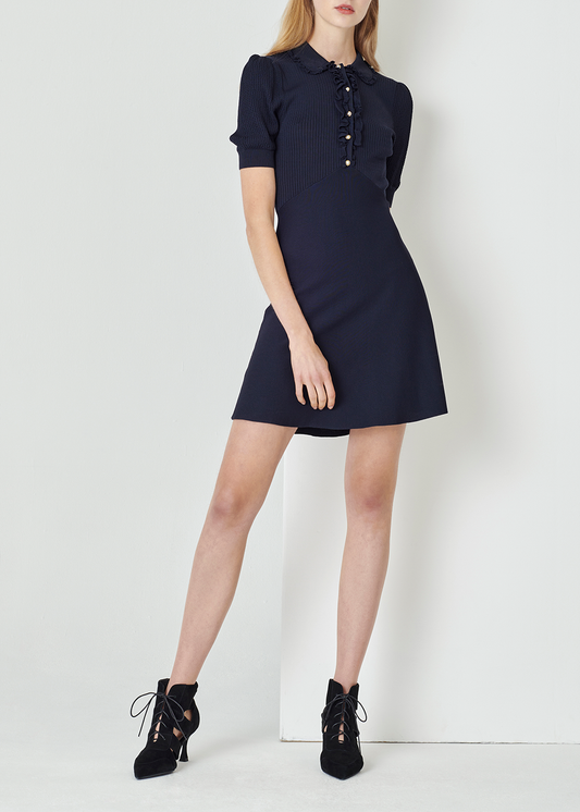 SALAZIA Midnight Blue Viscose-Nylon Knit Dresses