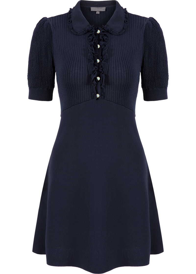 SALAZIA Midnight Blue Viscose-Nylon Knit Dresses