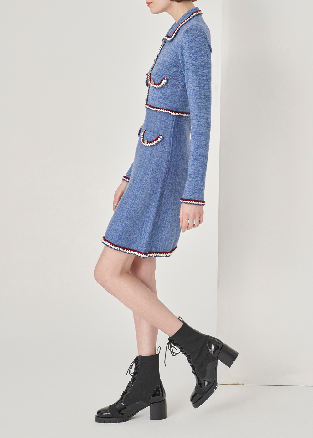 SALAZIA Misty Blue Wool Knit Dresses