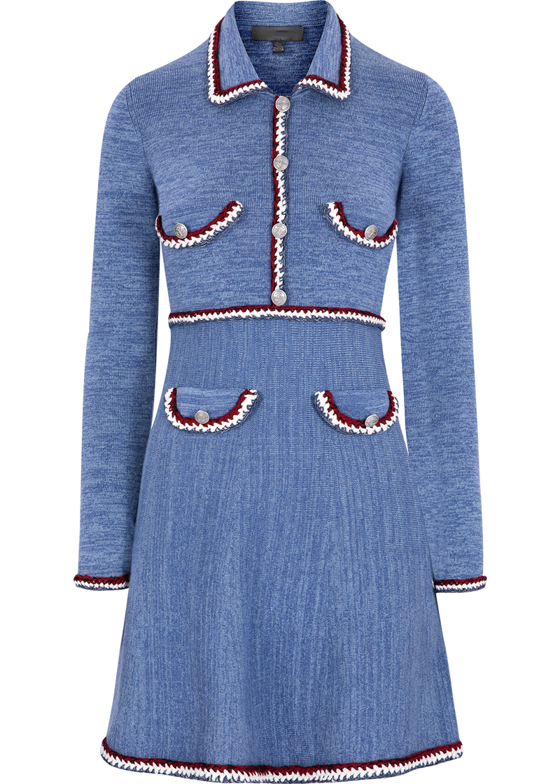 SALAZIA Misty Blue Wool Knit Dresses