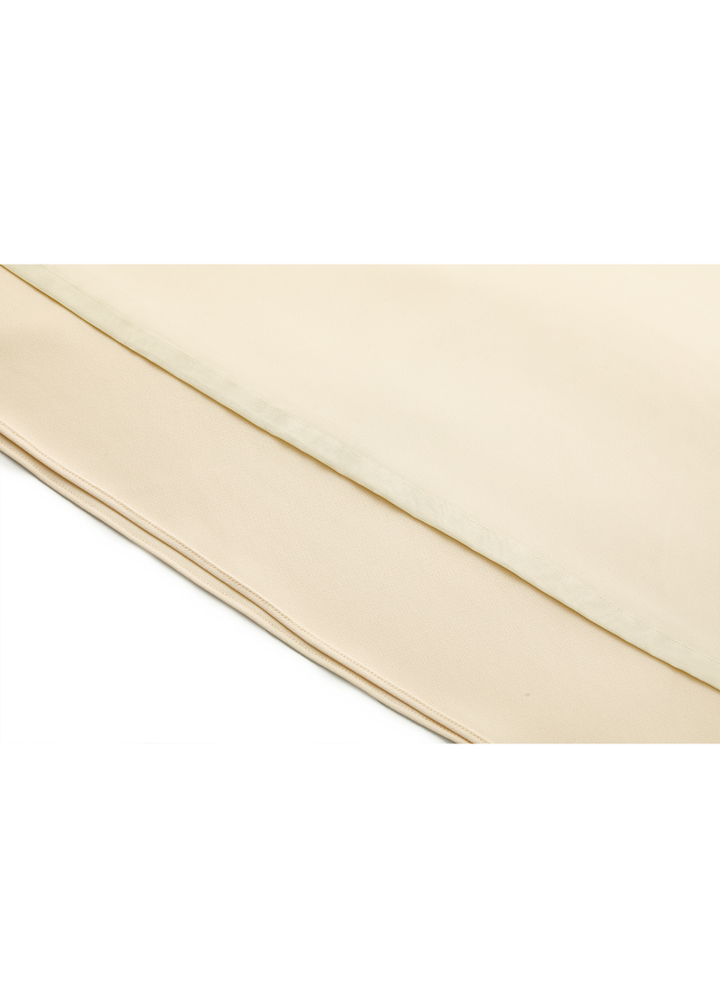 SALAZIA Ivory Triacetate Blend Short-Sleeve Dresses