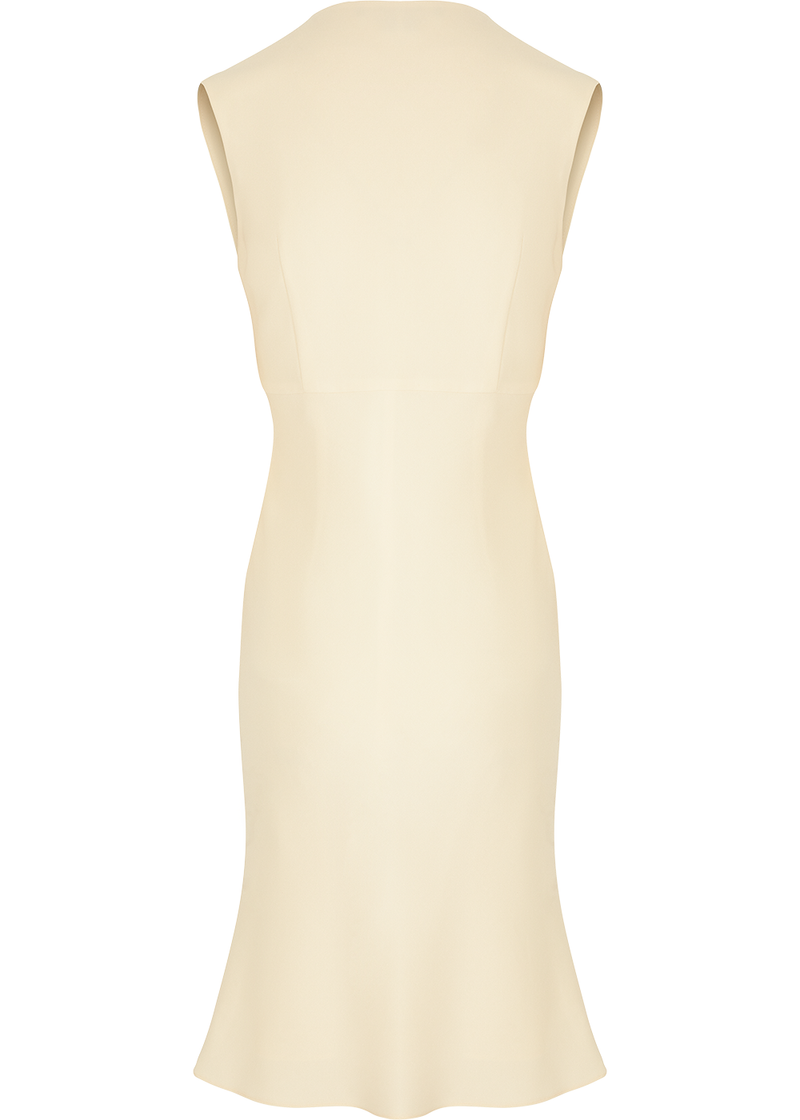 SALAZIA Ivory Triacetate Blend Short-Sleeve Dresses