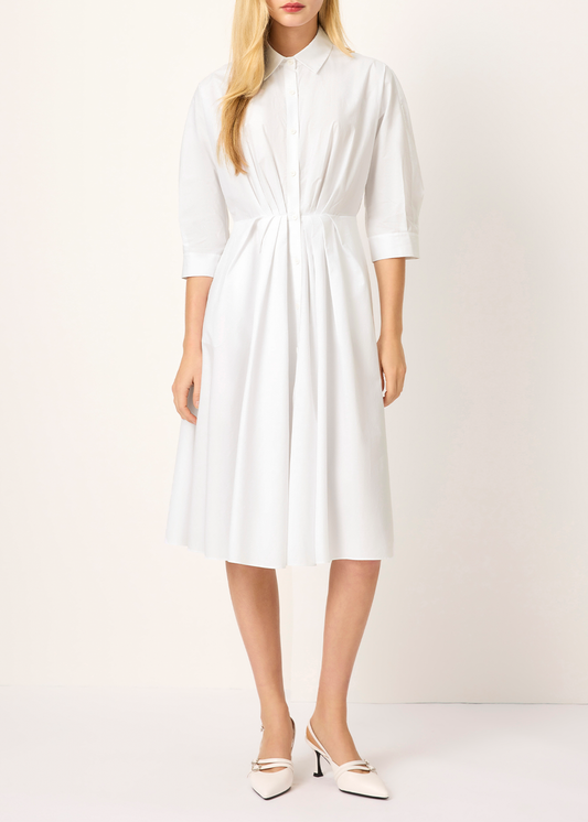 SALAZIA White Cotton Oversized Dresses