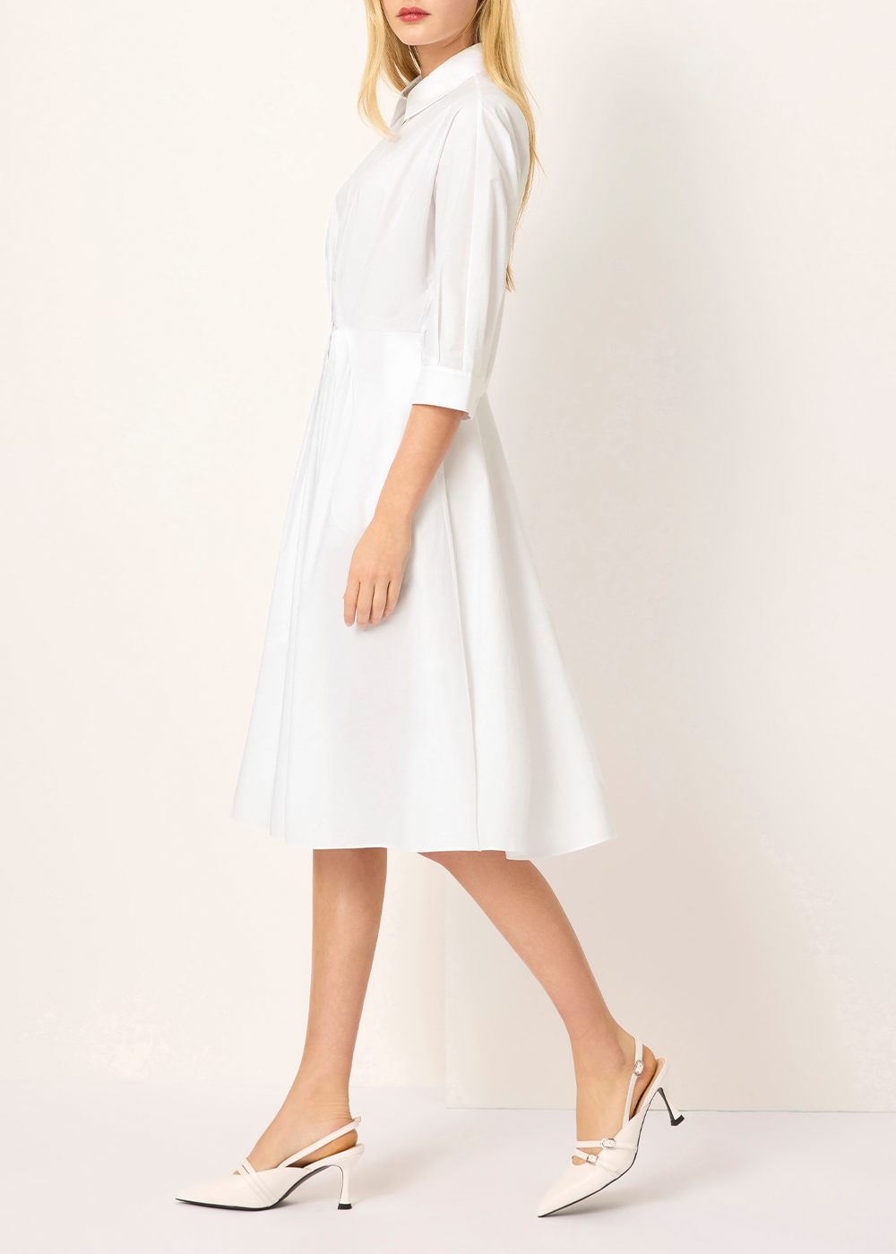SALAZIA White Cotton Oversized Dresses