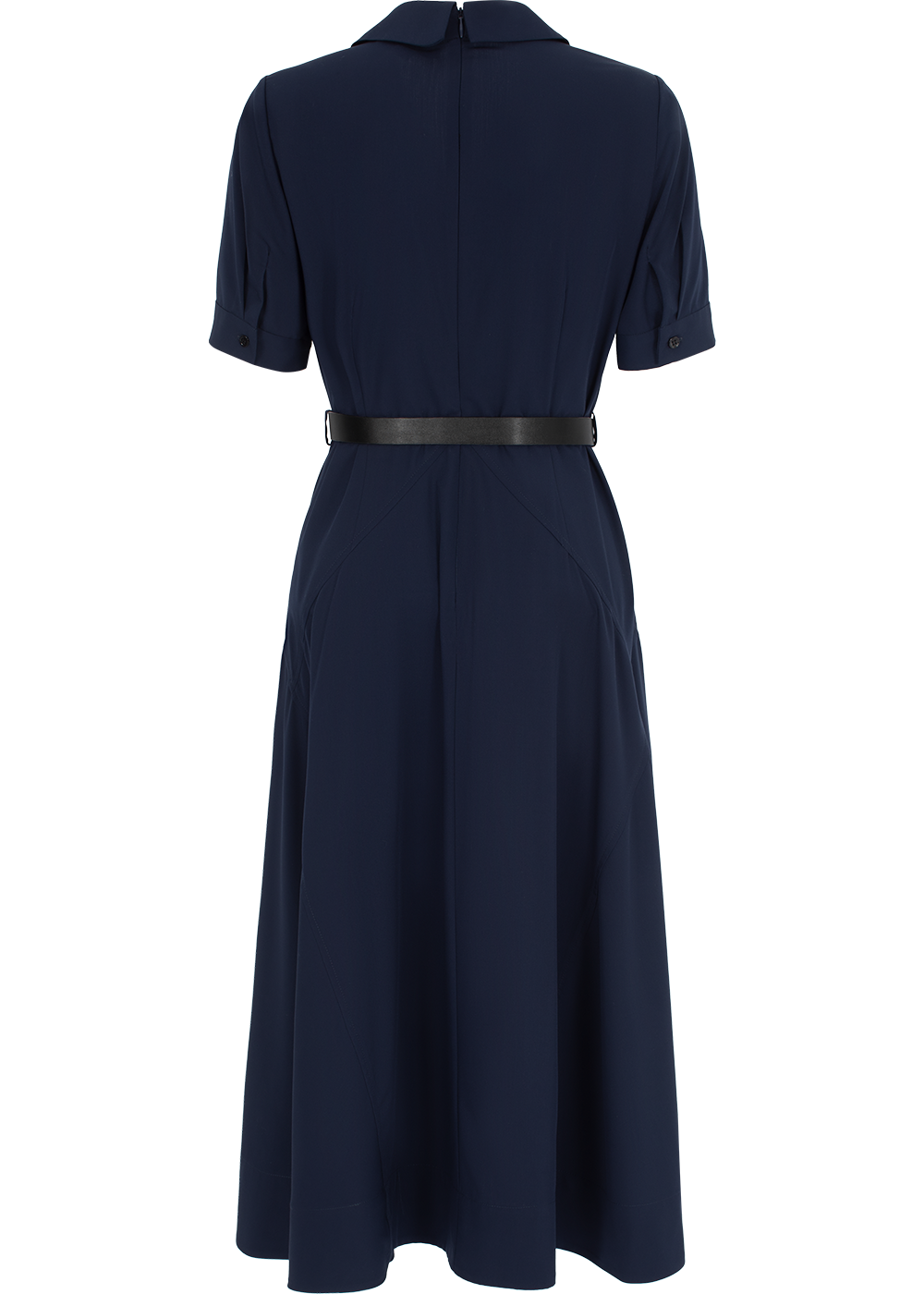 SALAZIA Deep Blue Viscose Blend Short-Sleeve Dresses