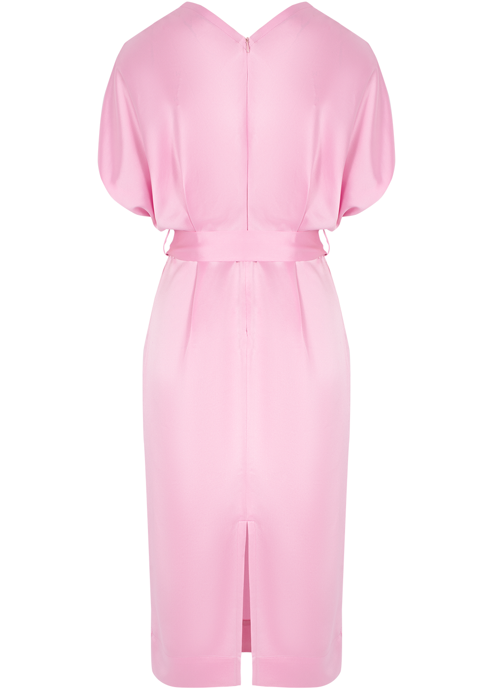 SALAZIA Sakura Pink Acrylic Blend Short-Sleeve Dresses