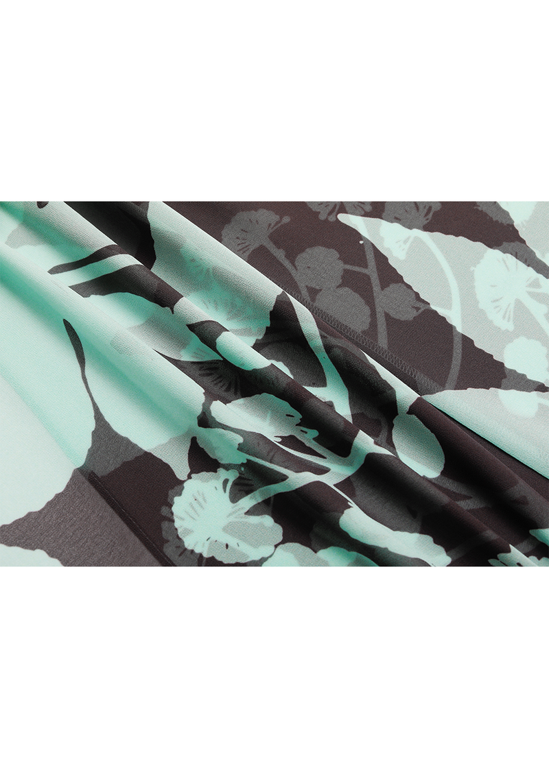 SALAZIA Blue-Brown Tree Shadow Print Dresses