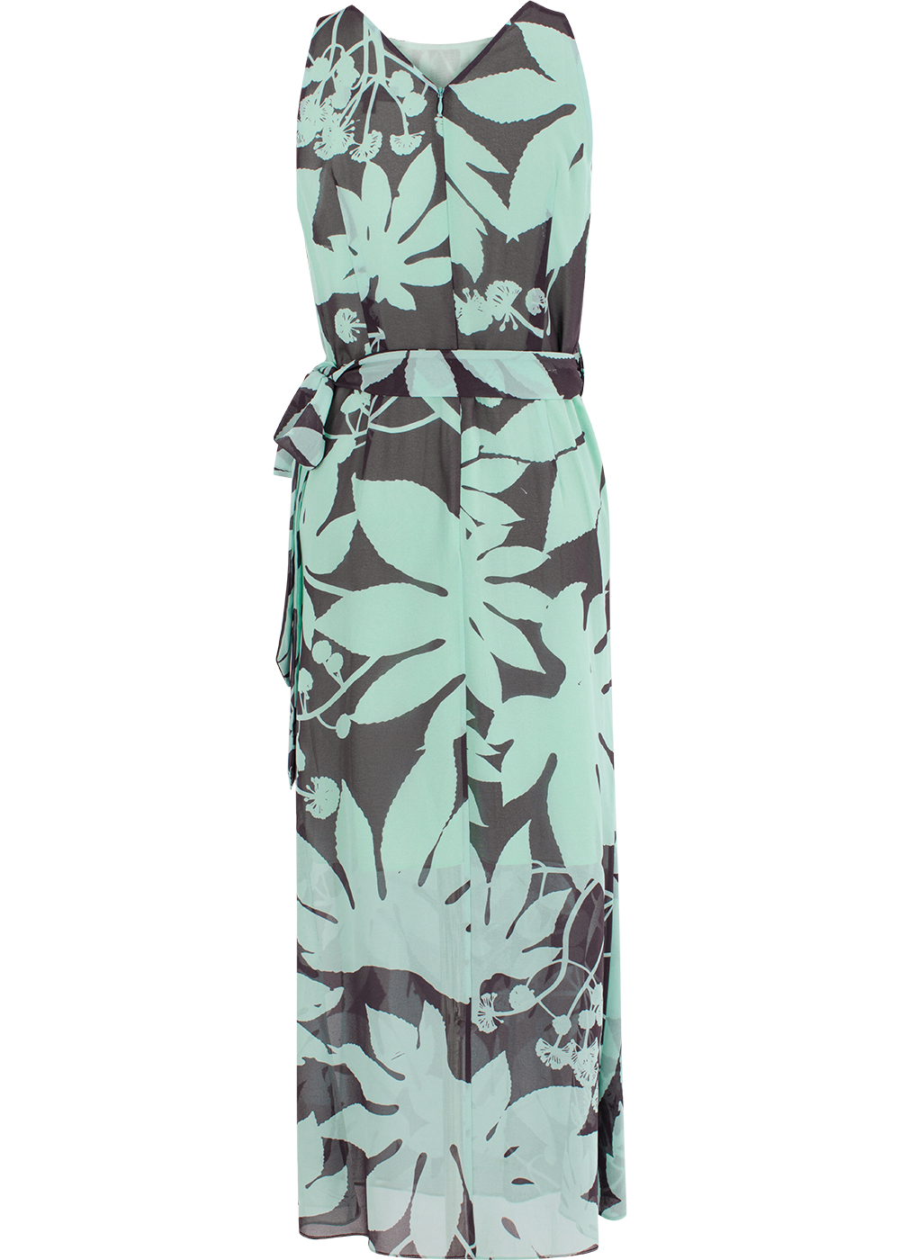 SALAZIA Blue-Brown Tree Shadow Print Dresses