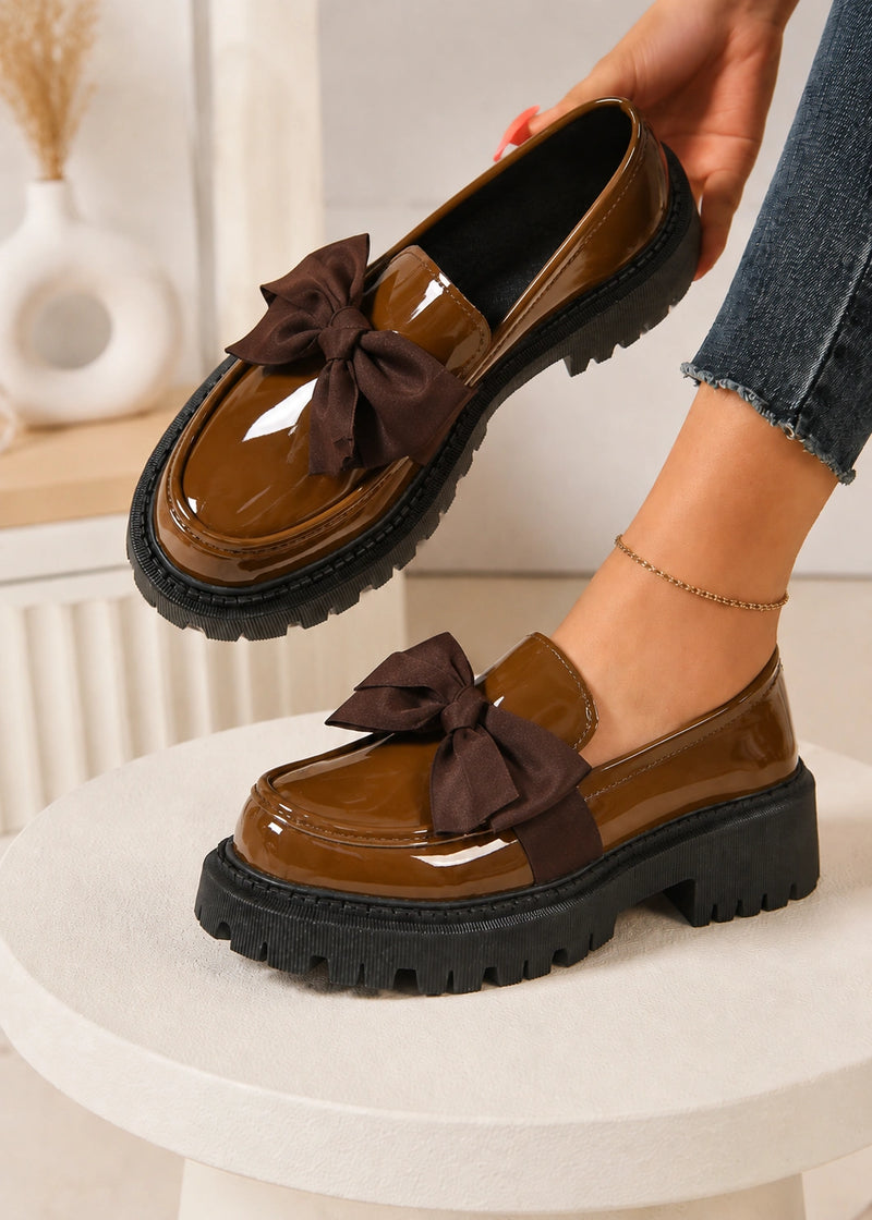 SALAZIA Bow Detail Chunky Platform Loafers