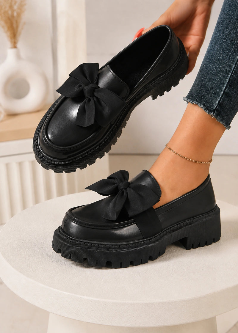 SALAZIA Bow Detail Chunky Platform Loafers