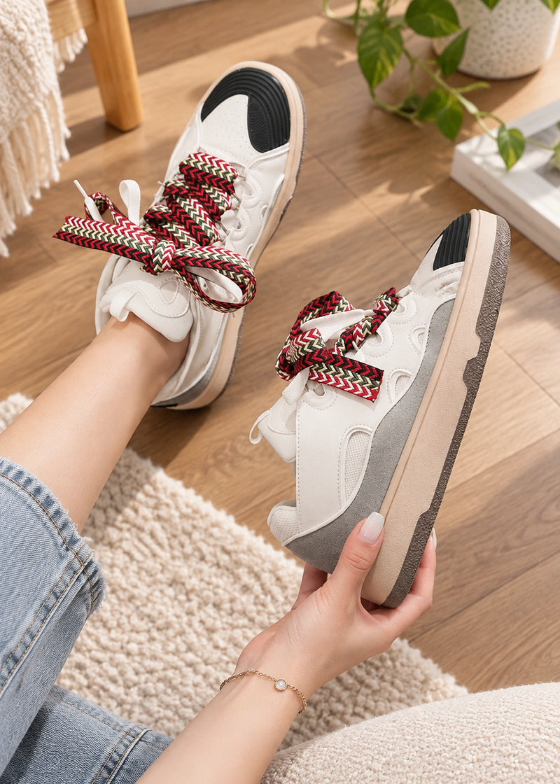 SALAZIA Colorblock Ribbon Lace-Up Sneakers