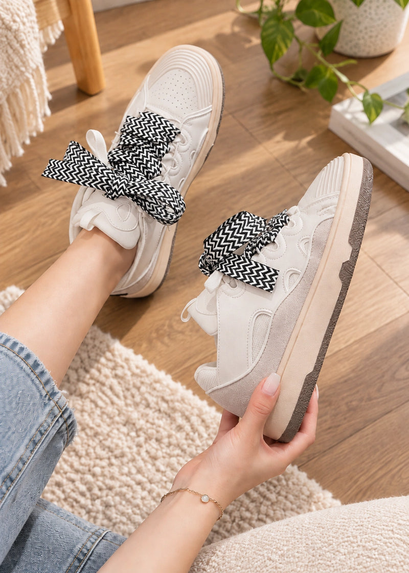 SALAZIA Colorblock Ribbon Lace-Up Sneakers