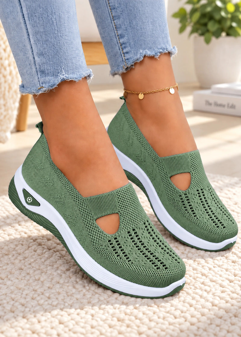 SALAZIA Cutout Knit Slip-On Sneakers