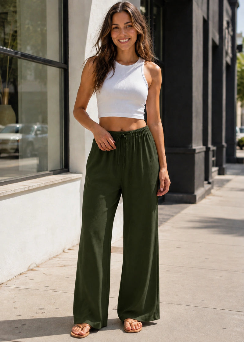 SALAZIA Drawstring Wide-Leg Pants