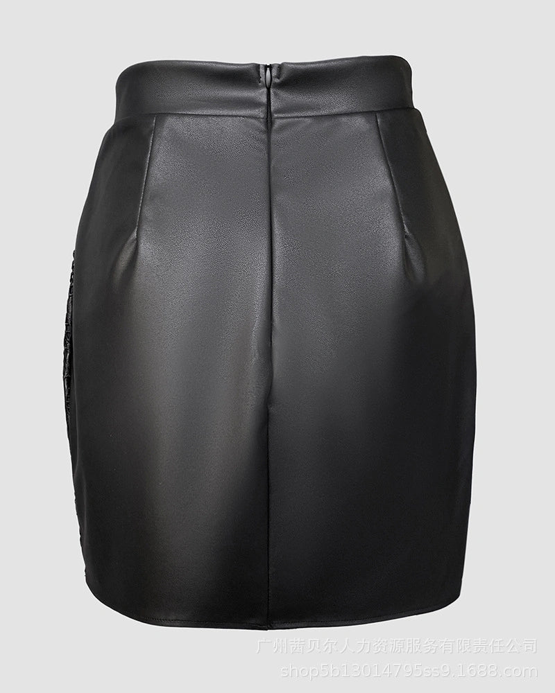 SALAZIA Floral Cutout Embroidered Mini Skirts