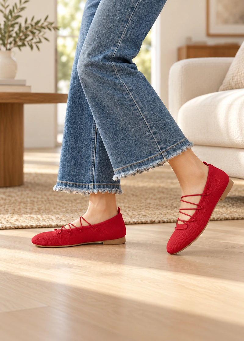 SALAZIA Lace-Up Ballet Flats