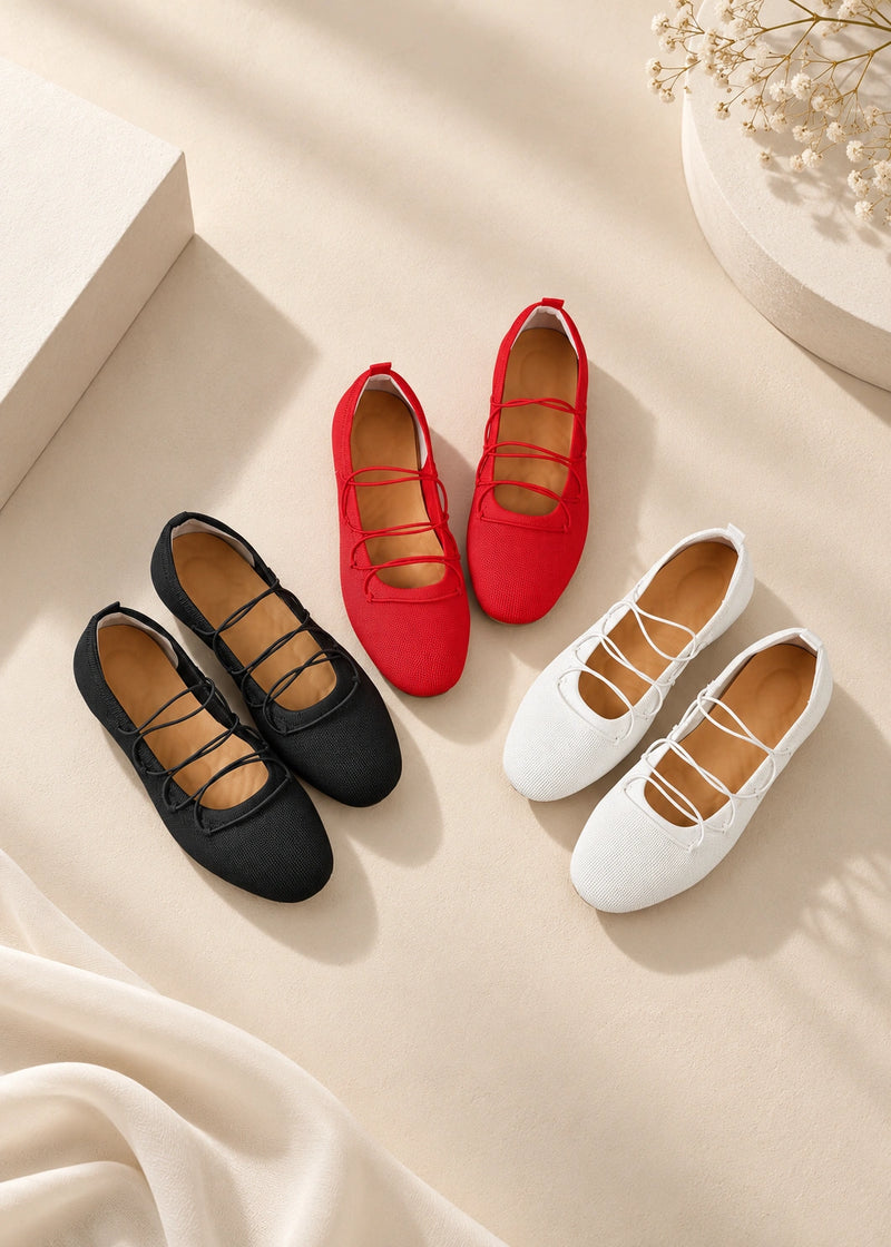 SALAZIA Lace-Up Ballet Flats