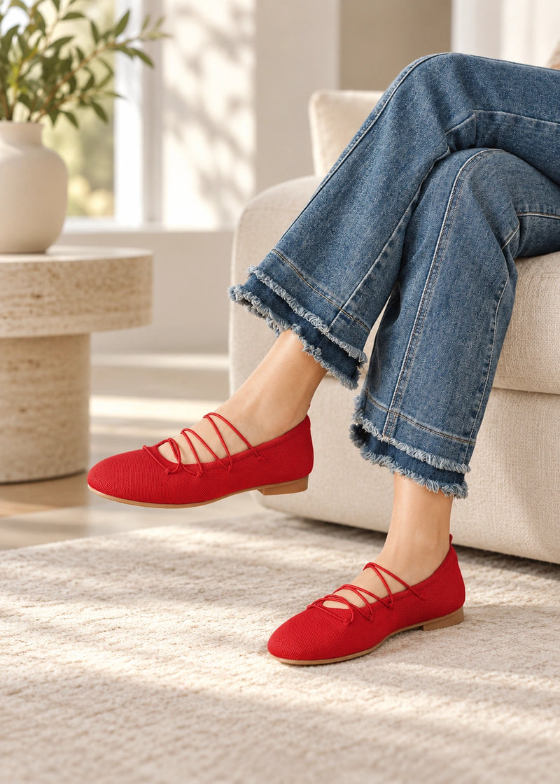 SALAZIA Lace-Up Ballet Flats