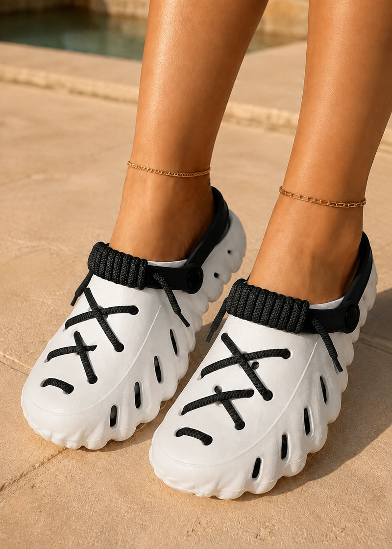 SALAZIA Lace-Up Mule Clogs