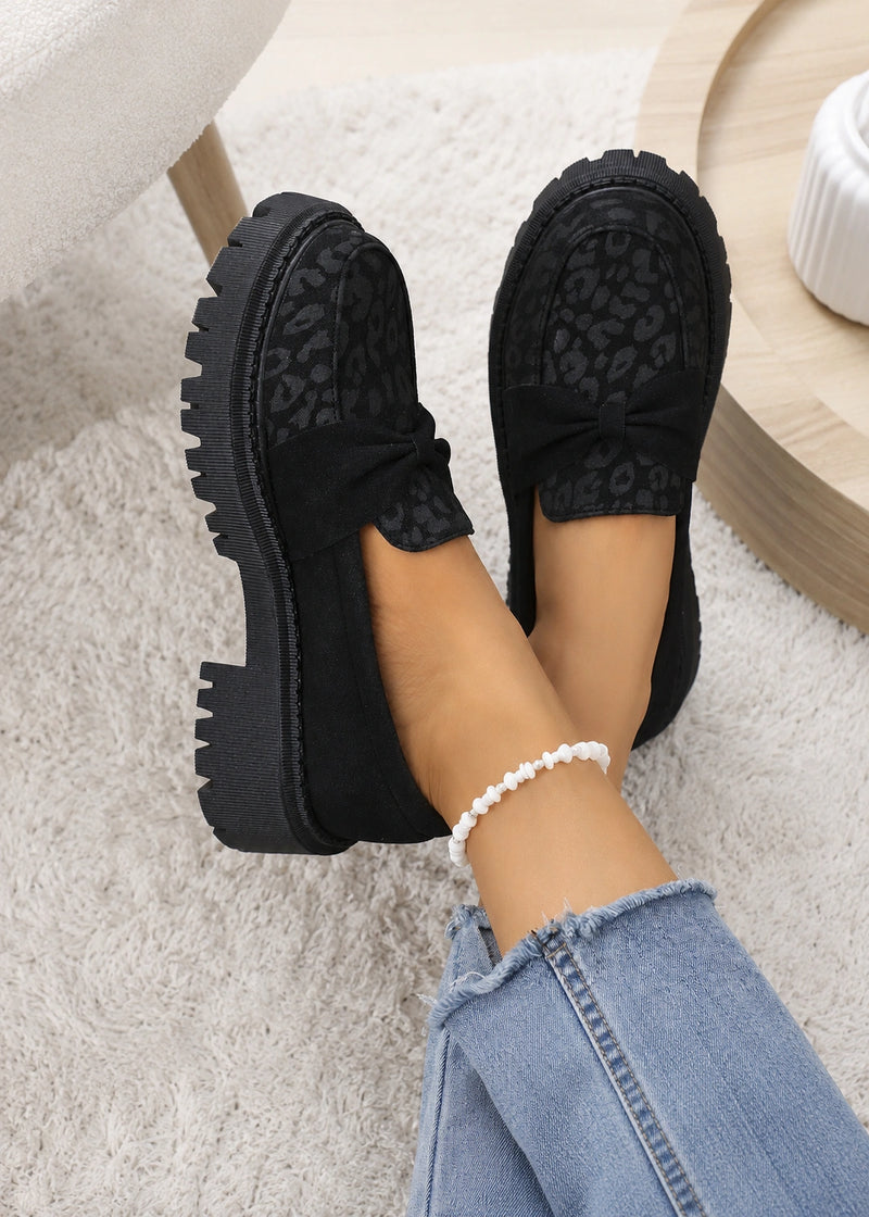 SALAZIA Leopard Print Platform Loafers