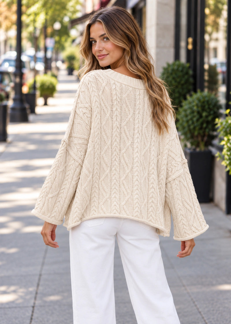 SALAZIA Oversized Cable Knit Sweaters