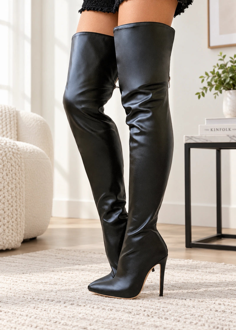 SALAZIA Pointed-Toe Stiletto Over-the-Knee Boots