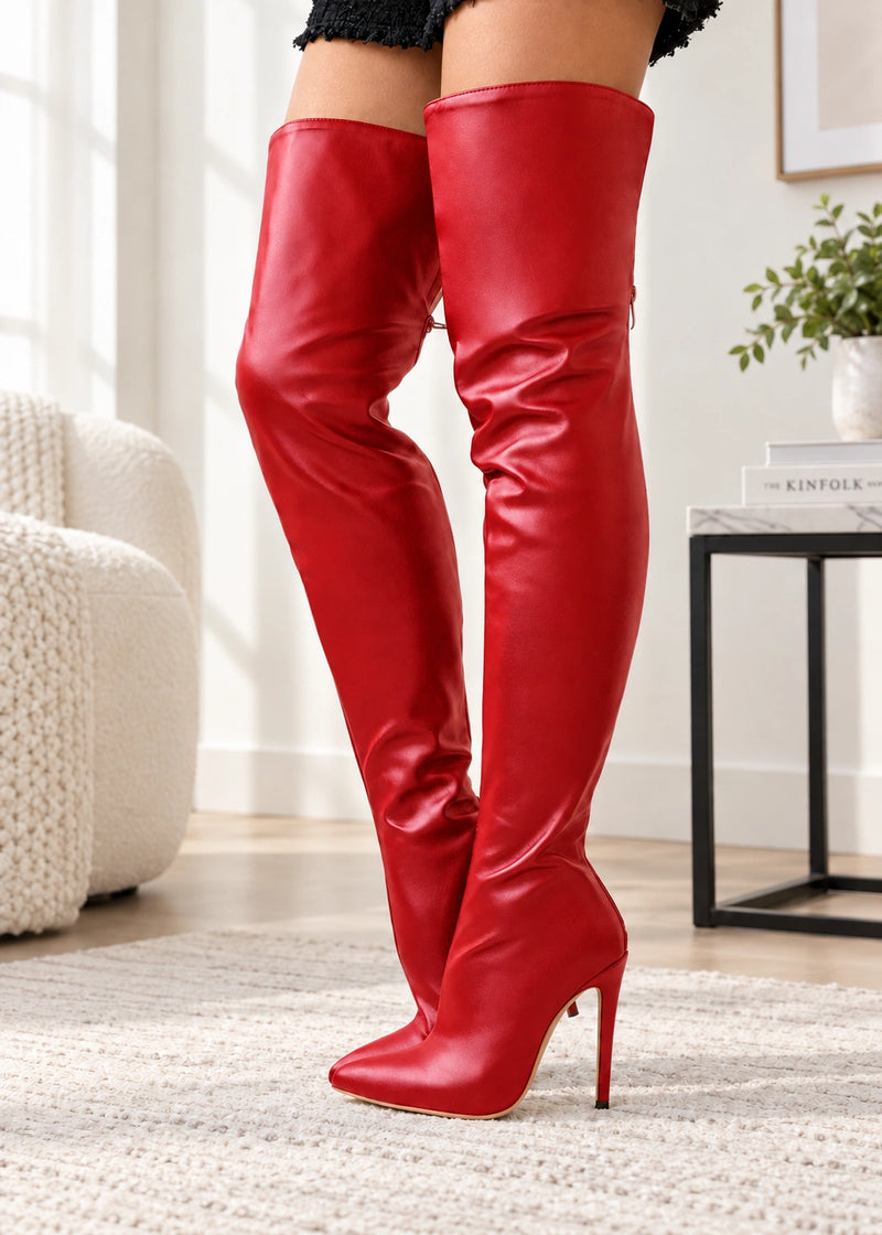 SALAZIA Pointed-Toe Stiletto Over-the-Knee Boots