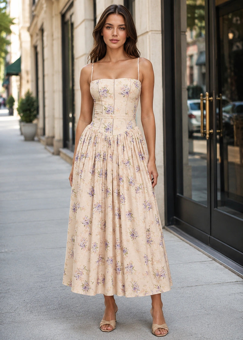 SALAZIA Print Cotton Midi Dresses